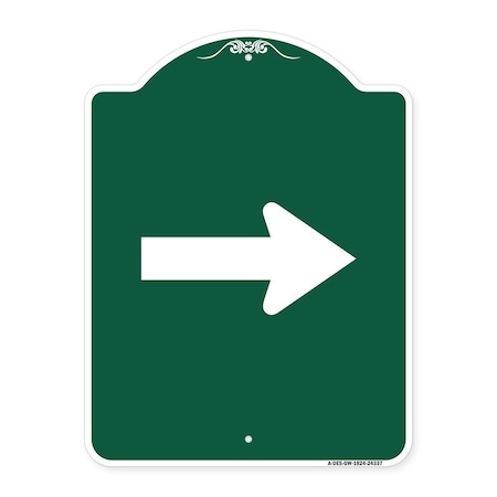 Signmission Designer Series Sign-Arrow Green, Green & White Aluminum Sign, 18" x 24", GW-1824-24337 A-DES-GW-1824-24337